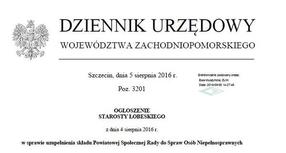 Ogłoszenie w sprawie uzupełnienia składu Powiatowej Społecznej Rady do Spraw Osób Niepełnosprawych