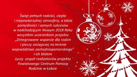 Życzenia świąteczne dla uczestników projektu