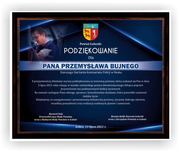PODZIĘKOWANIE DLA PANA PRZEMYSŁAWA BUJNEGO STARSZEGO SIERŻANTA KOMISARIATU POLICJI W RESKU