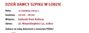 Zostań dawcą szpiku - uratuj komuś życie 2 czerwca 2015 r. w Łobzie
