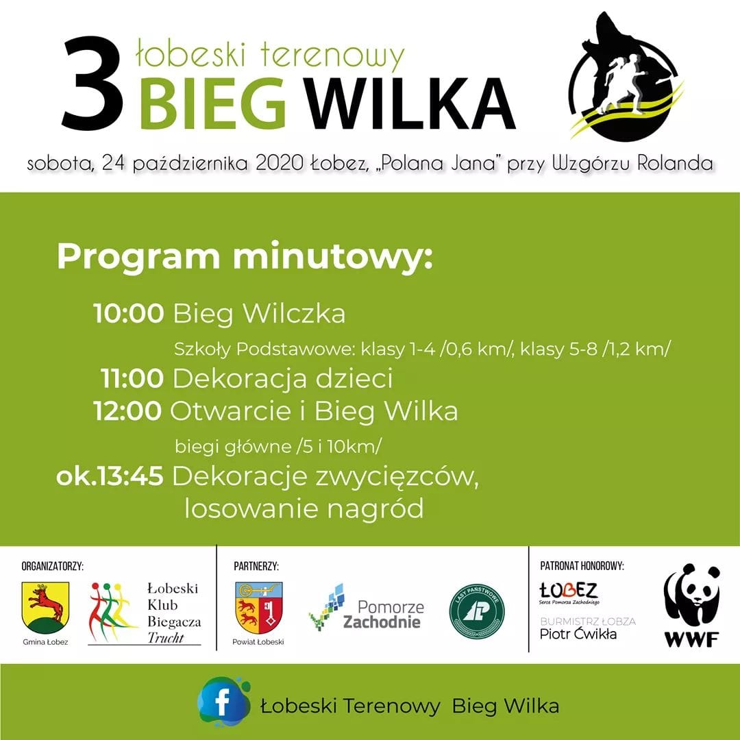 Weź udział w 3.Biegu Wilka w Łobzie 24.10.2020