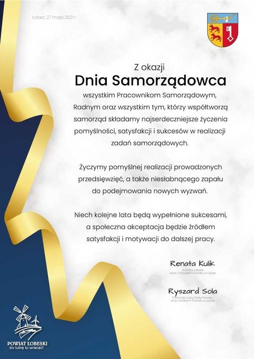 życzenia  z okazji Dnia Samorządowca