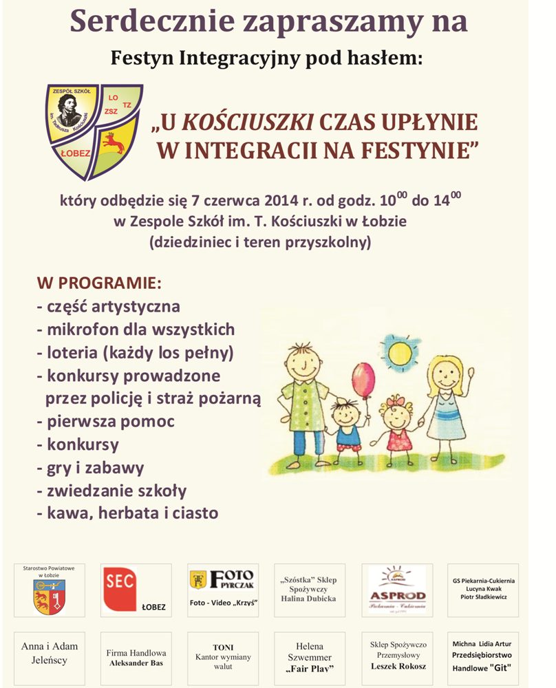 Festyn integracyjny w ZS im. T. Kościuszki w Łobzie