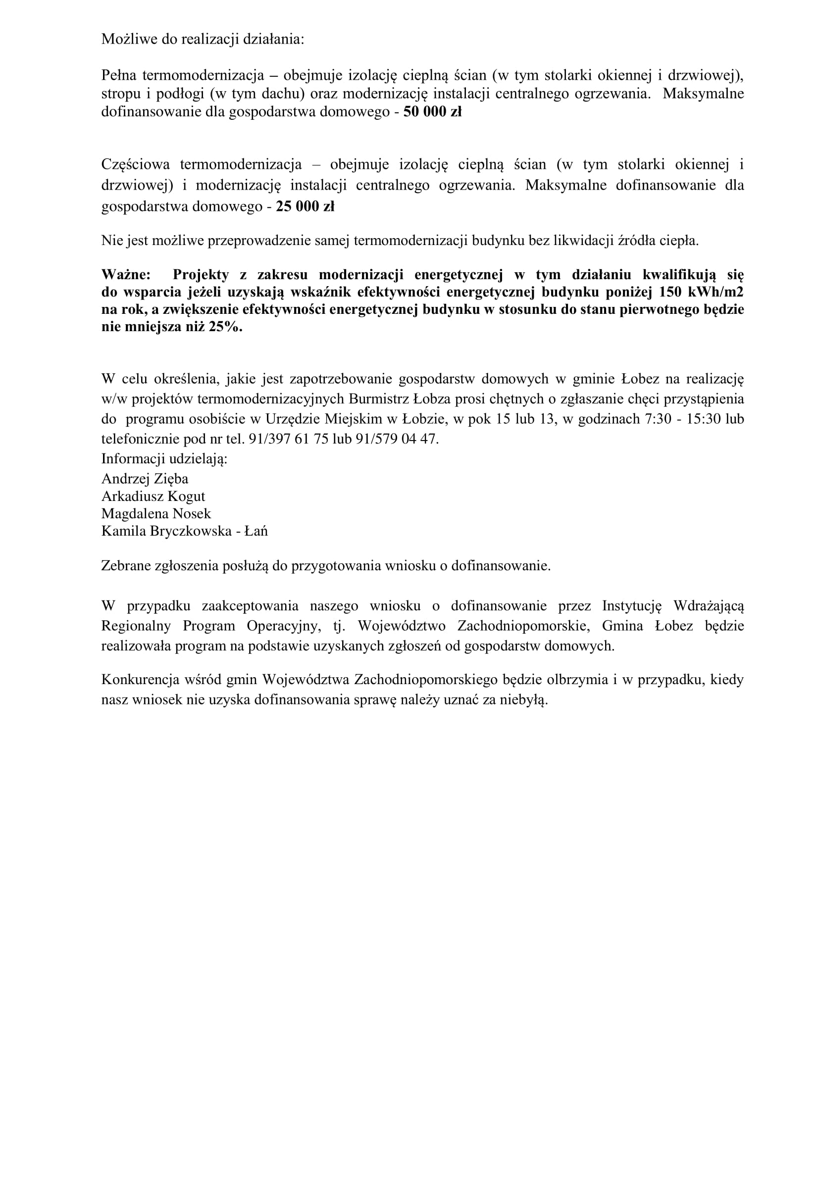 Gmina Łobez przyjmuje zgłoszenia na termomodernizację budynków