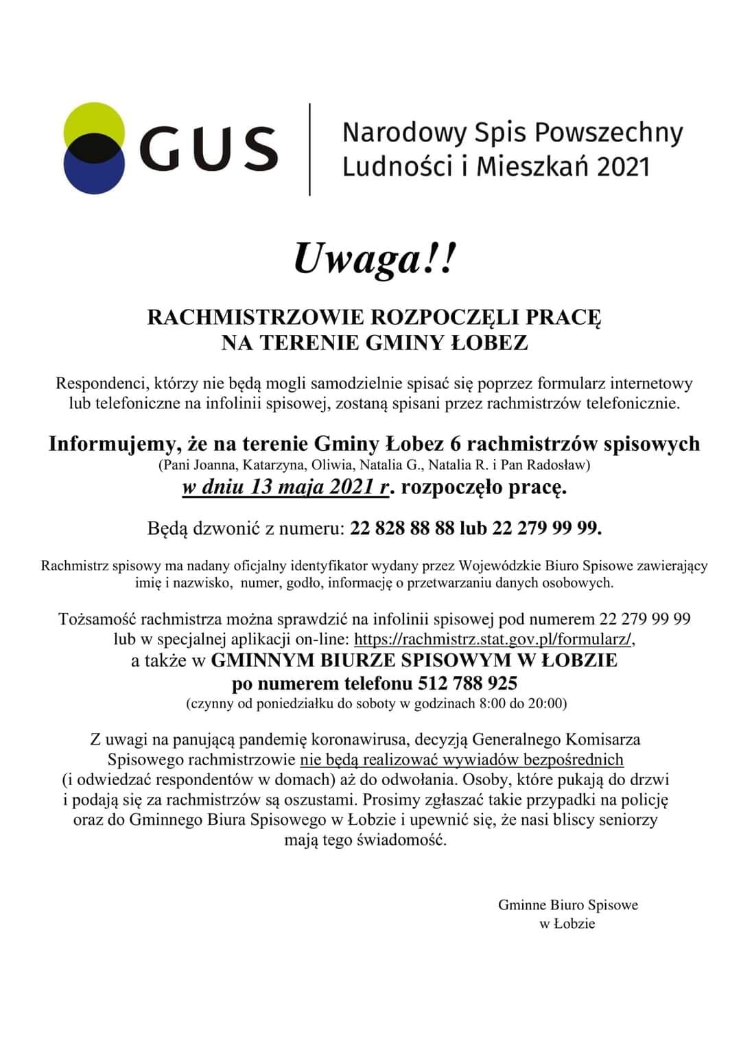 plakat dotyczący spisu w ramach Narodowego Spisu Powszechnego Ludności i mieszkańców