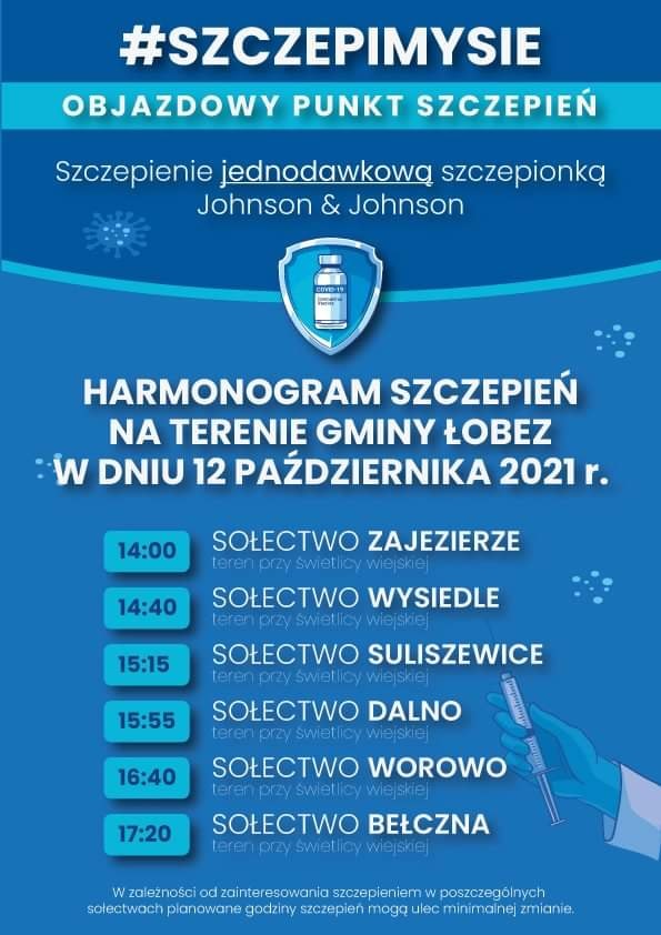 plakat harmonogram szczepień powiat łobeski