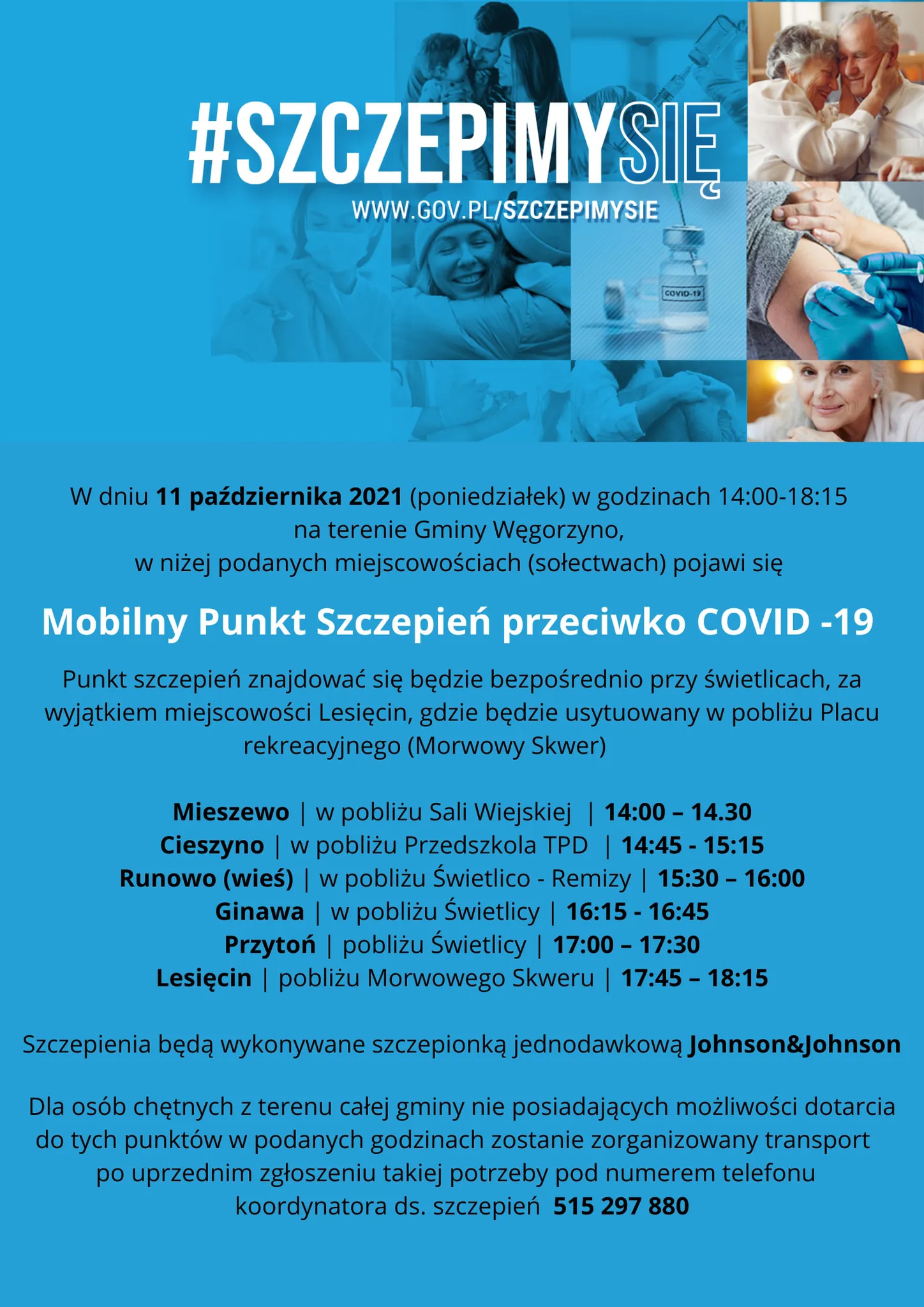 harmonogram szczepień węgorzyno