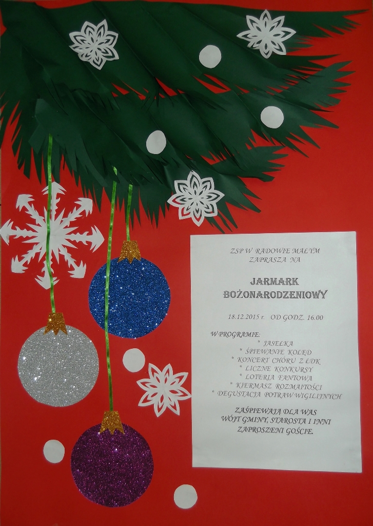 Jarmark Bożonarodzeniowy w ZSP w Radowie Małym, 18.12.2015 r.