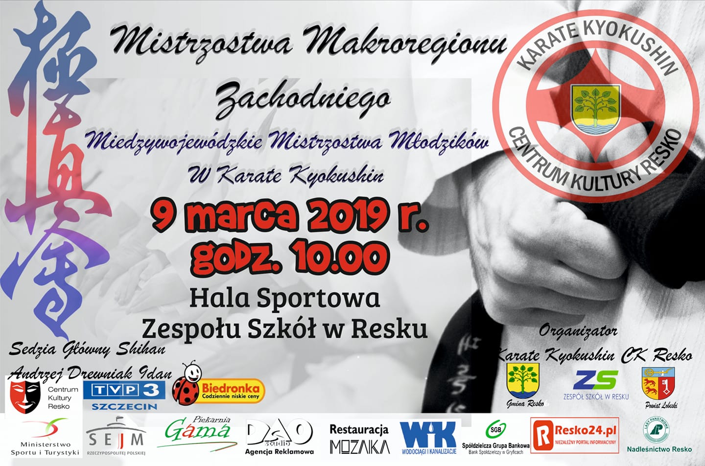 Mistrzostwa Makroregionu Zachodniego i Międzywojewódzkie Mistrzostwa Młodzików w Karate Kyokushin. 09.03.2019