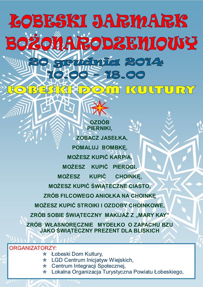 Plakat Łobeski Jarmark Bożonarodzeniowy 2014