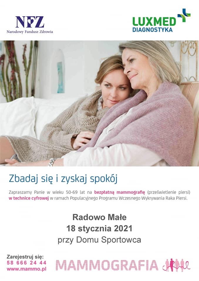 plakata dotyczący mammografii bezpłatnych bada dla kobiet