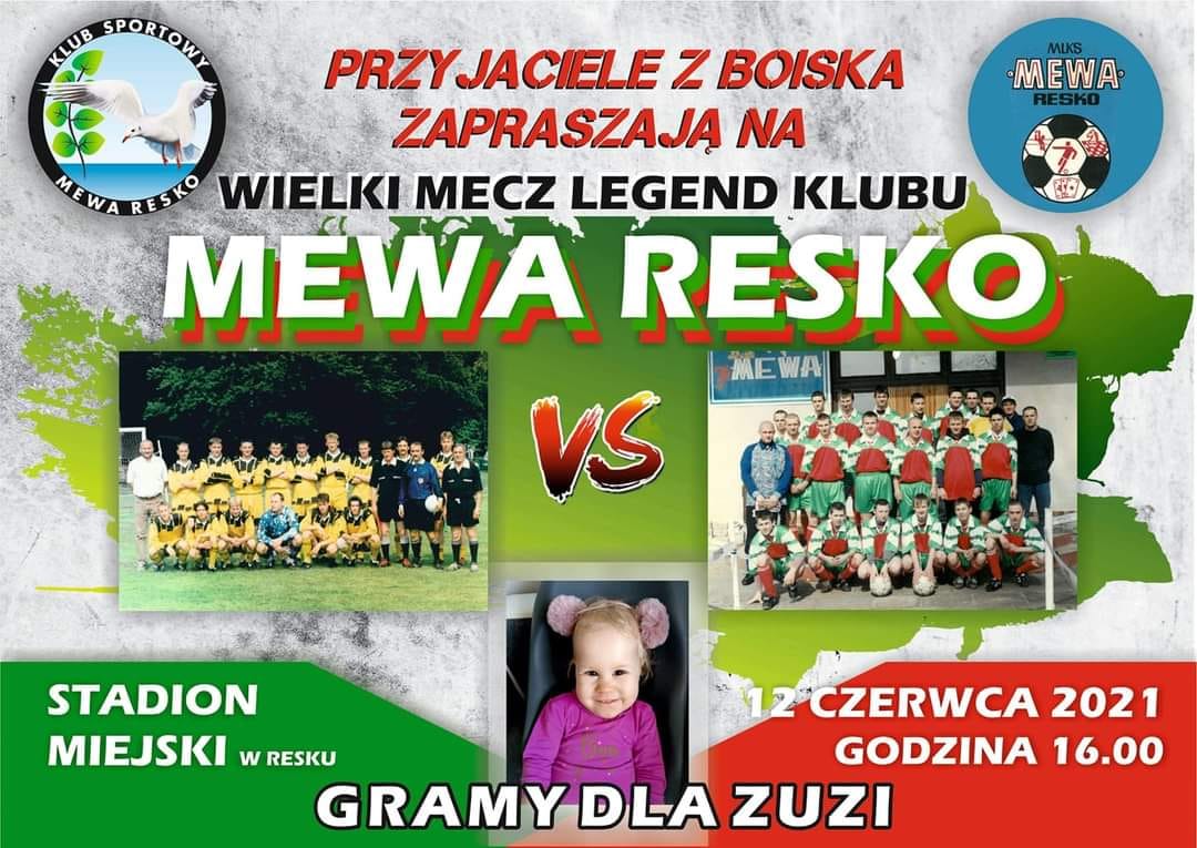 plakat dotyczący meczu Mewa Resko w Resku