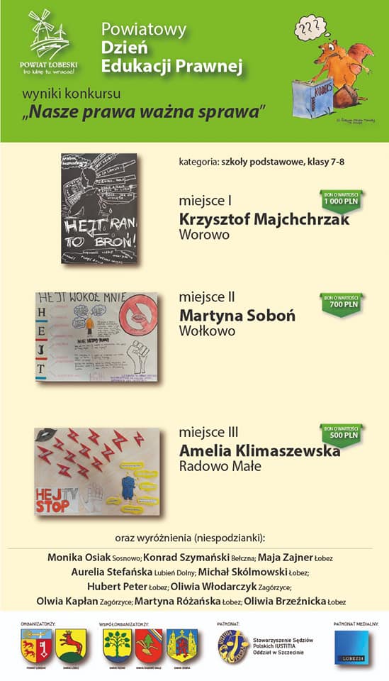 plakat dotyczący konkursu nasze prawa wyniki