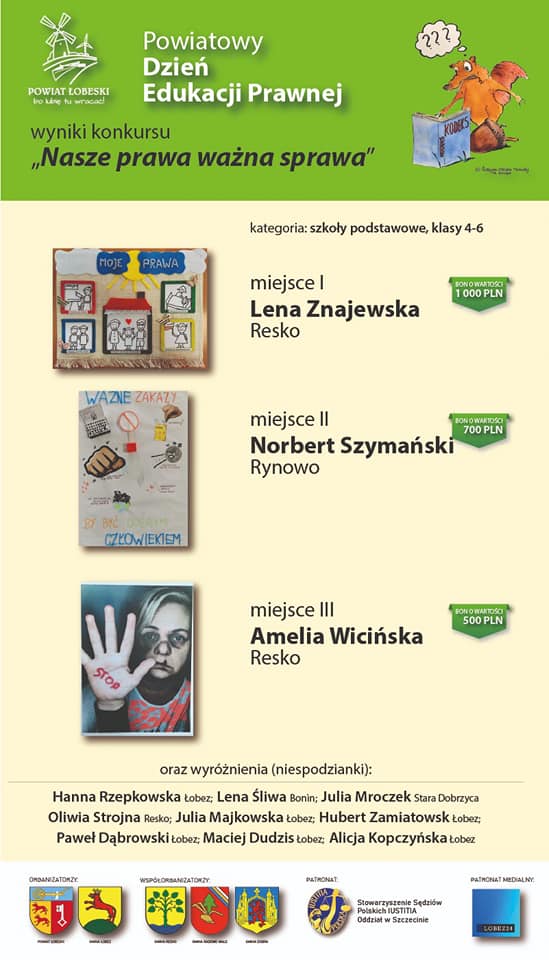 plakat dotyczący konkursu nasze prawa wyniki