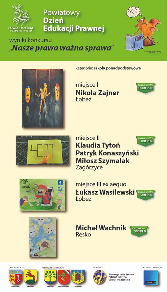 plakat dotyczący konkursu nasze prawa wyniki