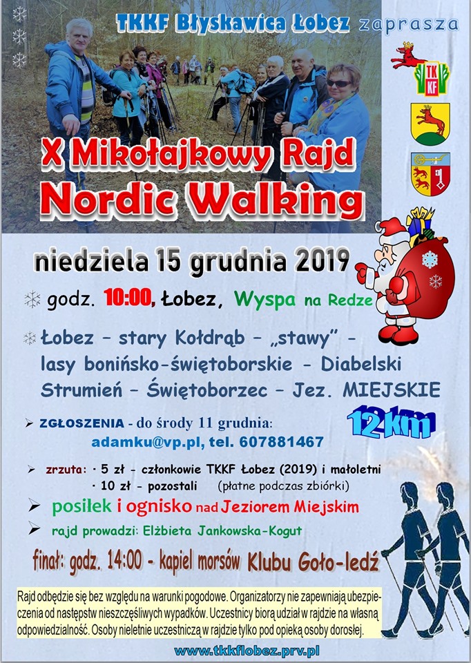X Mikołajkowy Rajd Nordic Walking 15.12.2019