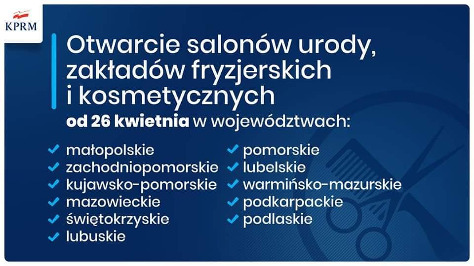 plakat dotyczący obostrzeń od 26.04