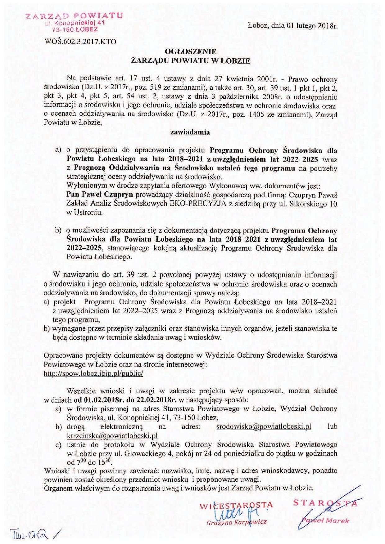 Ogłoszenie