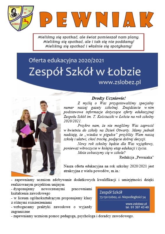 Zespół Szkół im. T. Kościuszki w Łobzie to szkoła z pasją