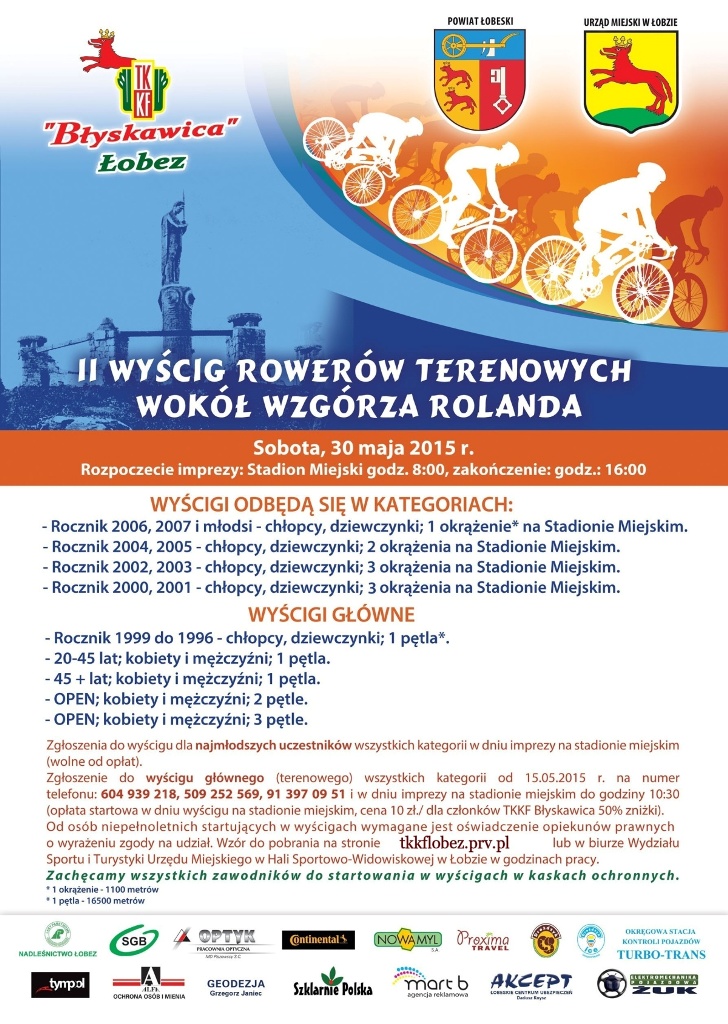 II Wyścig rowerów terenowych wokół Wzgórza Rolanda - 30 maja 2015 r.