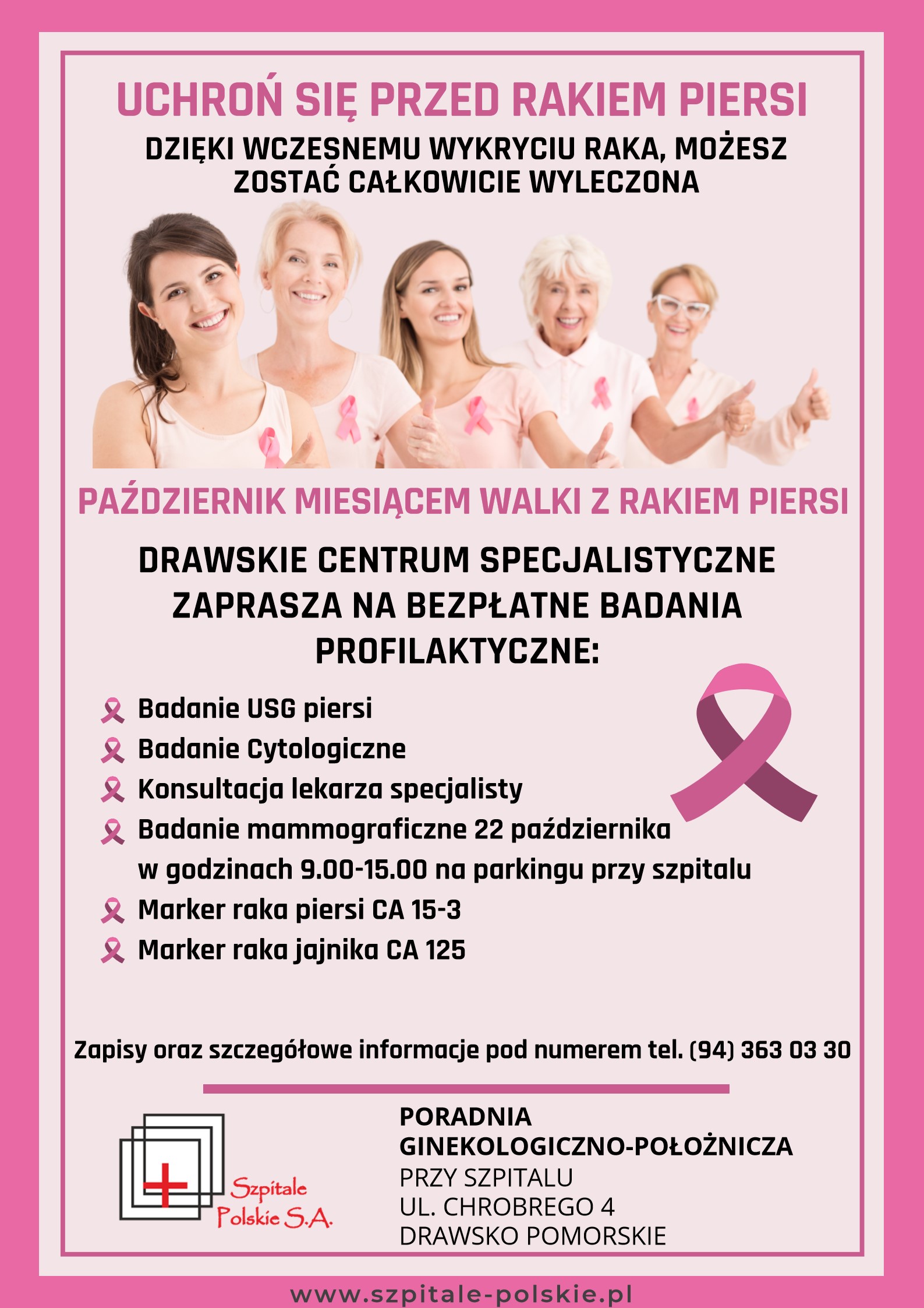 plakat Europejski Dzień walki z Rakiem Piersi