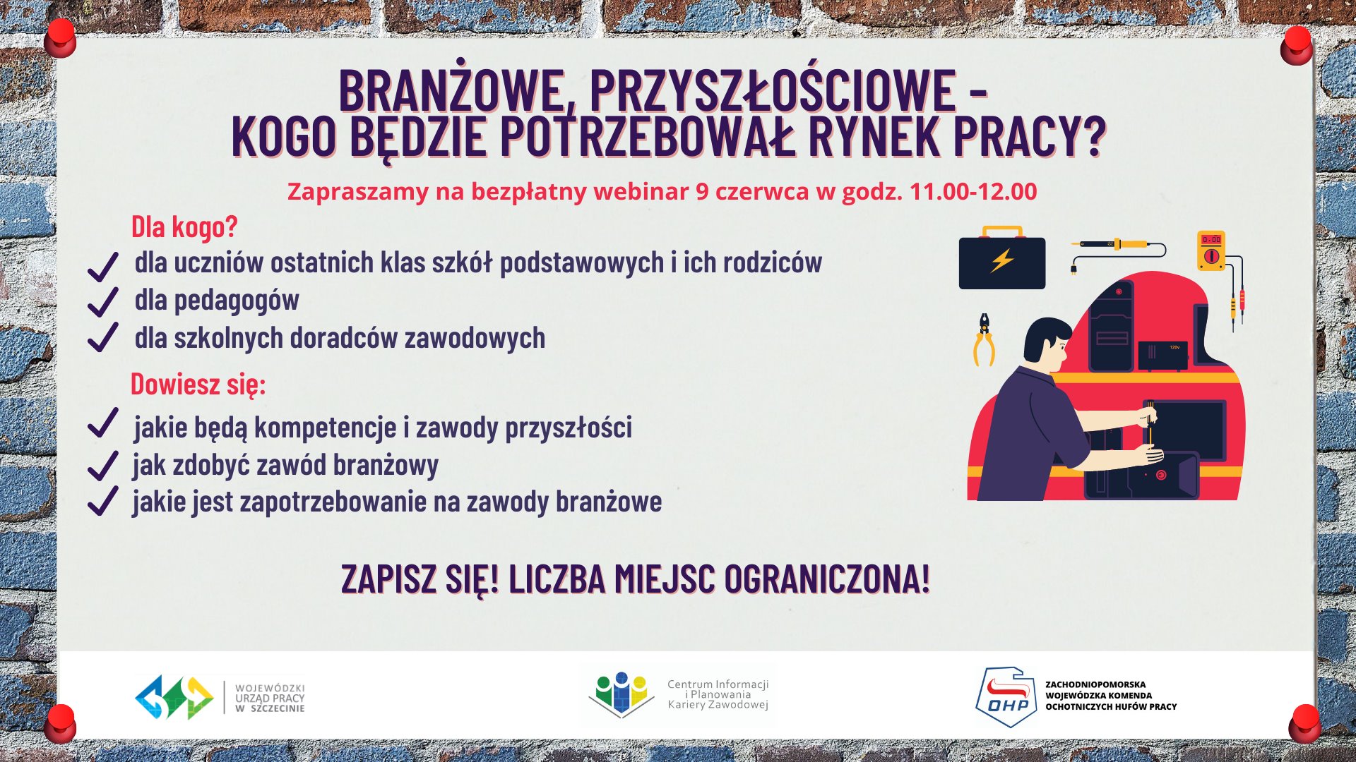 Plakat dotyczący bezpłatnego webinarium