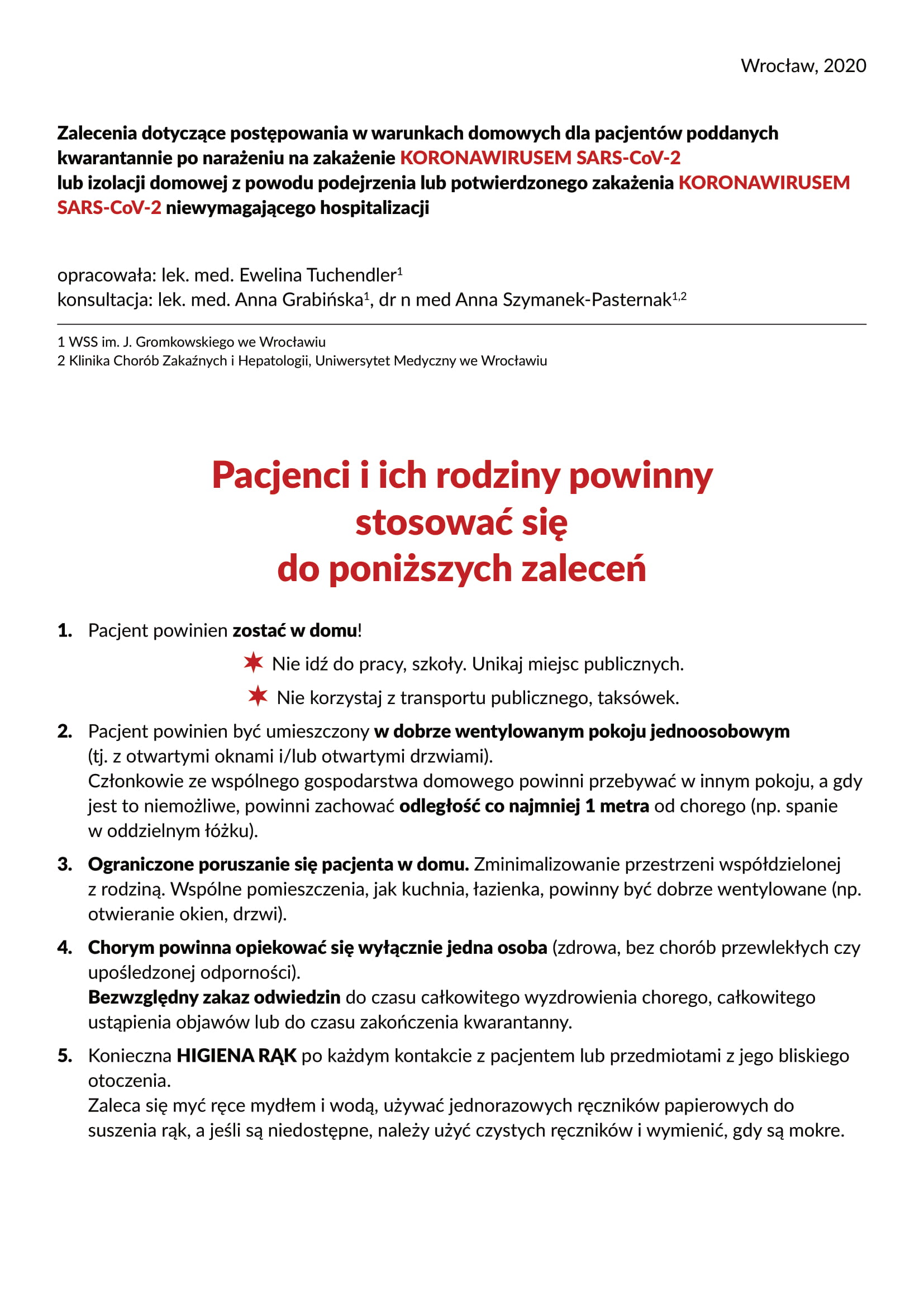 Edukacja dot. Kwarantanny domowej