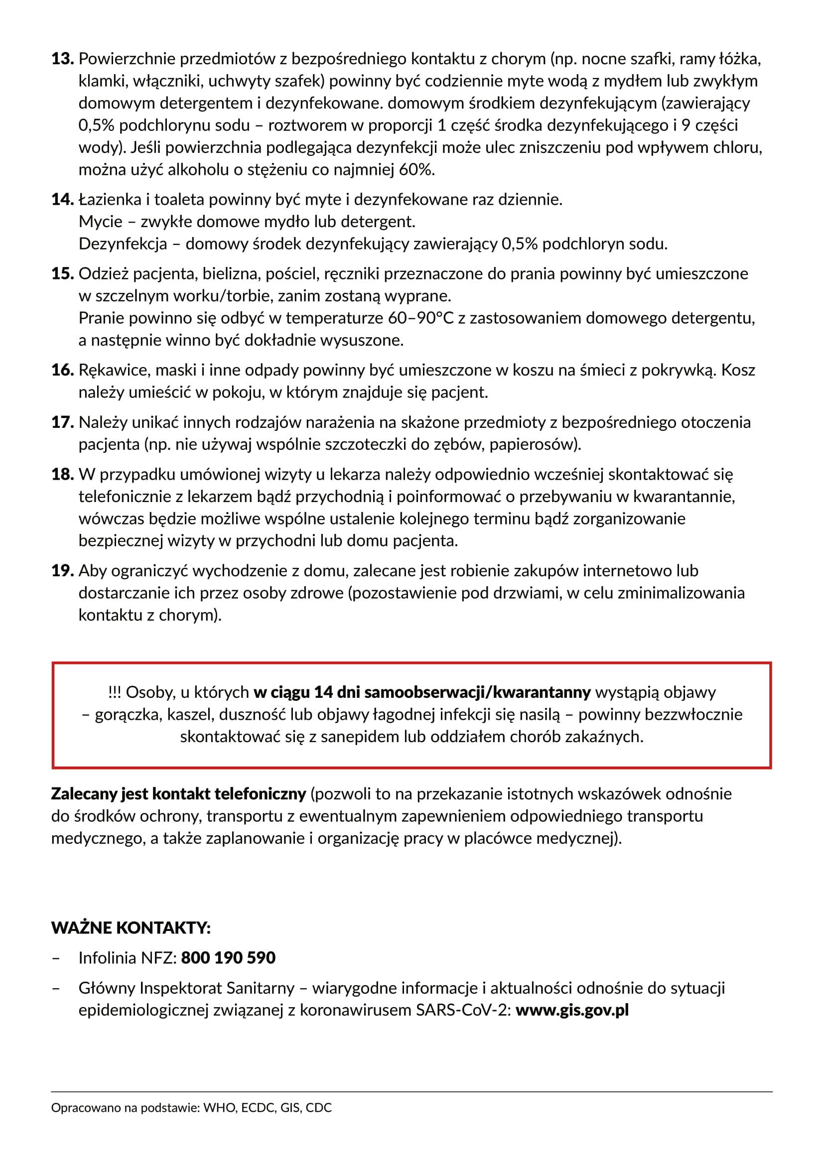 Edukacja dot. Kwarantanny domowej