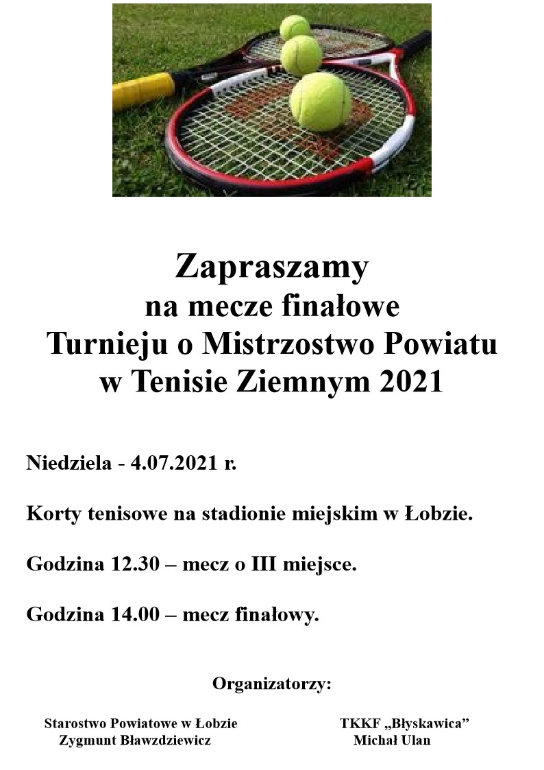 zaproszenie na mecze finałowe mistrzostw powiatu