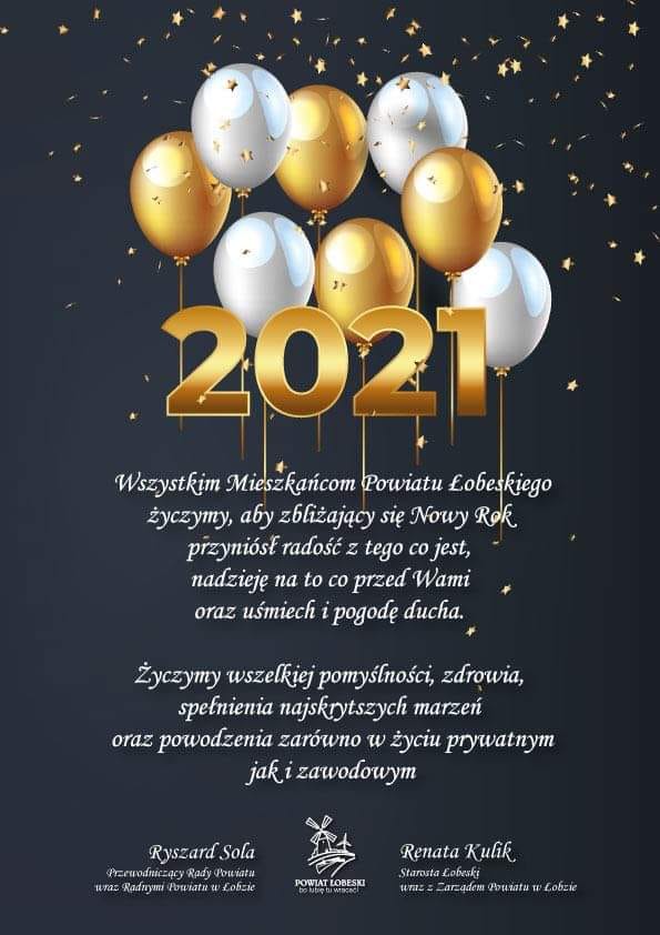 życzenia noworoczne dla mieszkańców Powiatu Łobeskiego 