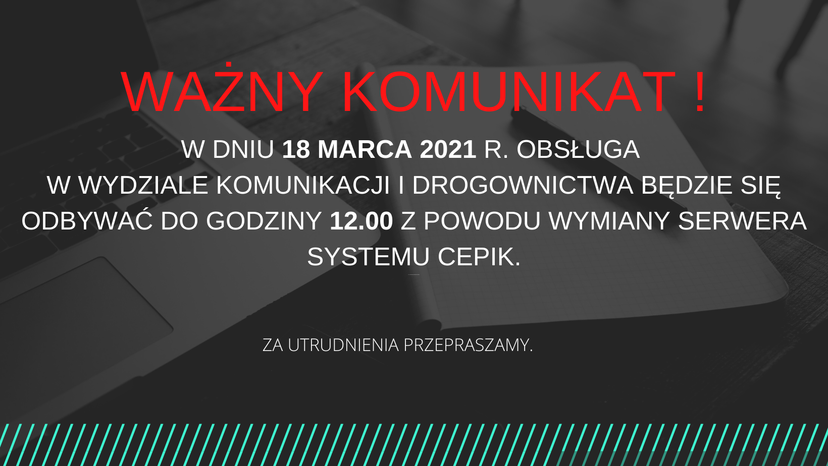 komunikat wydział komunikacji i drogownictwa