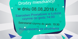Skrócony czas pracy Starostwa Powiatowego w Łobzie
