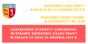 Krótszy dzień pracy 24 i 31 grudnia 2019 r.
