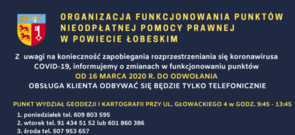Nieodpłatna Pomoc Prawna - porady telefoniczne 16.03.2020