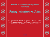 ZACHODNIOPOMORSKI ODDZIAŁ WOJEWÓDZKI NFZ  zaprasza na bezpłatne badania mammograficzne.  