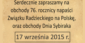76. rocznica napaści ZSRR na Polskę i obchody Dnia Sybiraka