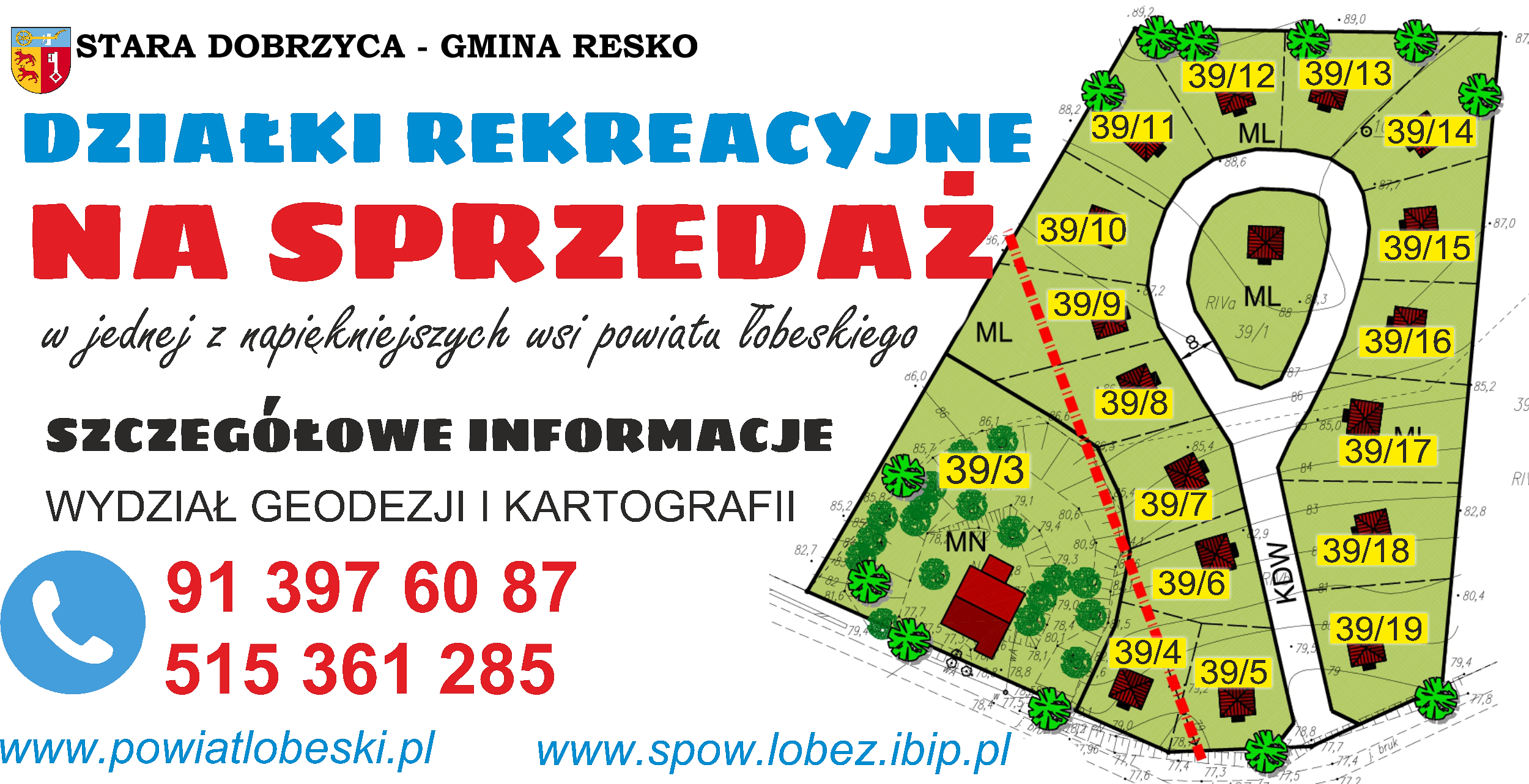 Przetarg - działki rekreacyjne - Stara Dobrzyca 2018