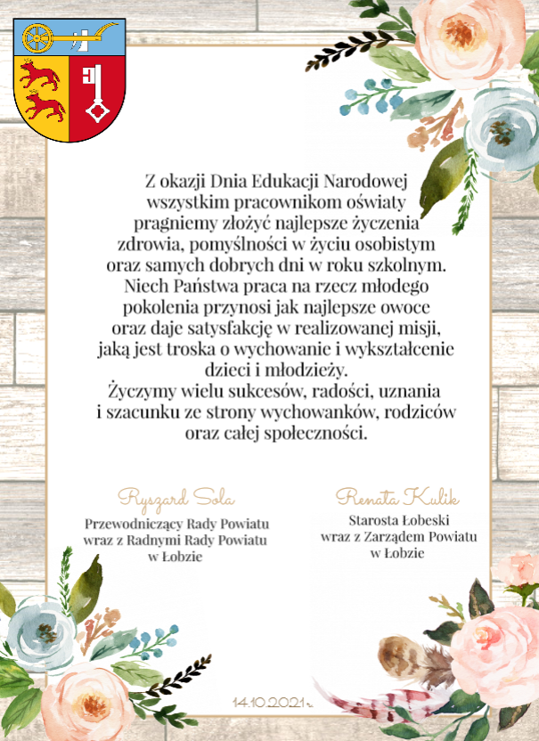 życzenia z okazji Dnia Edukacji Narodowej 