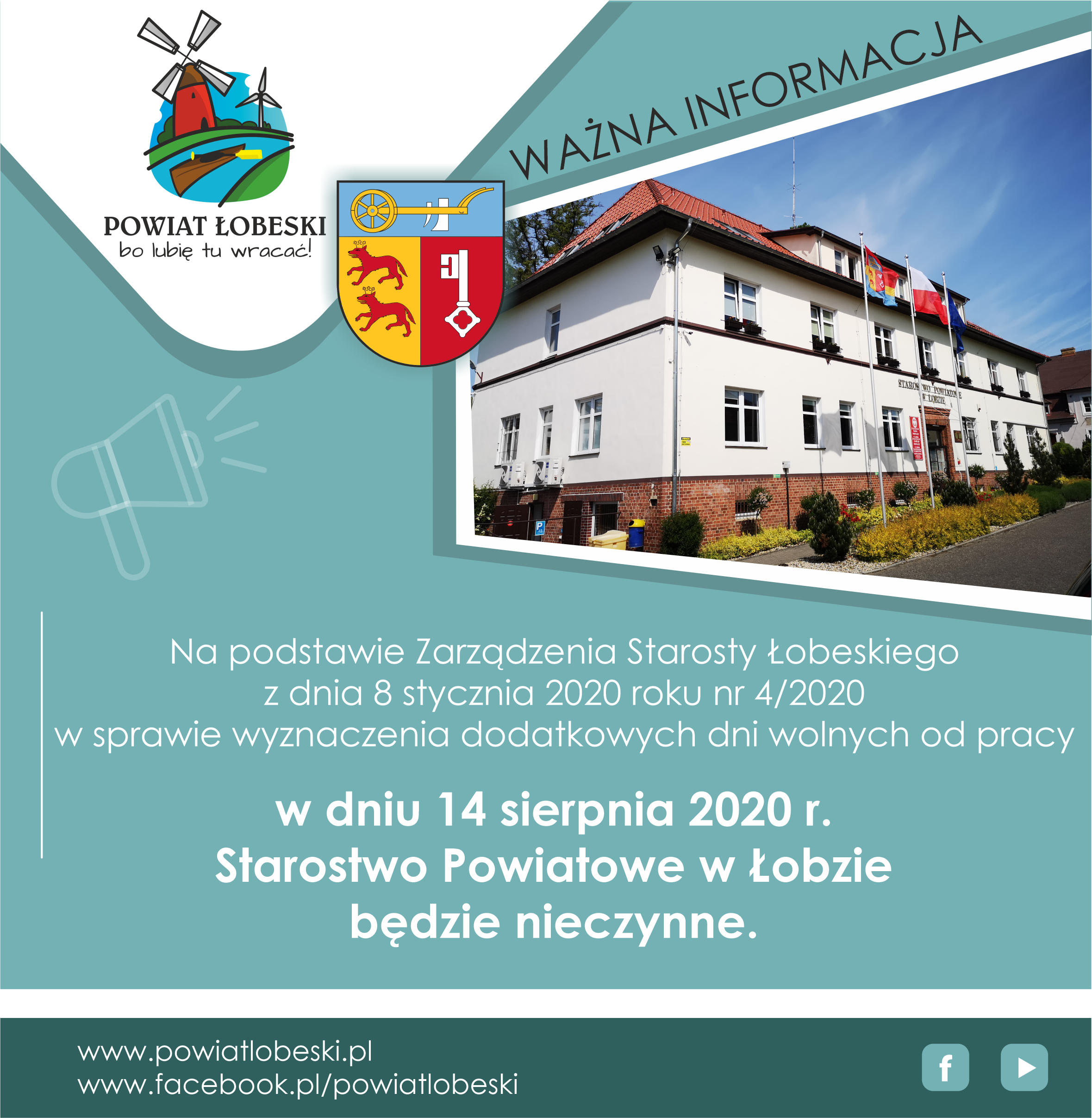 14 sierpnia 2020 r. Starostwo Powiatowe nieczynne