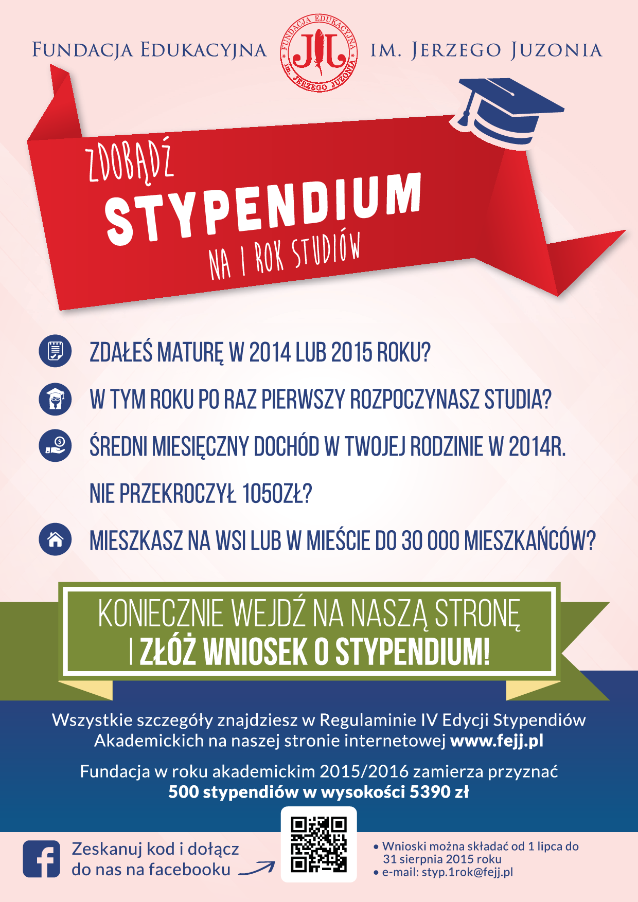 Stypendia dla maturzystów na I rok studiów 