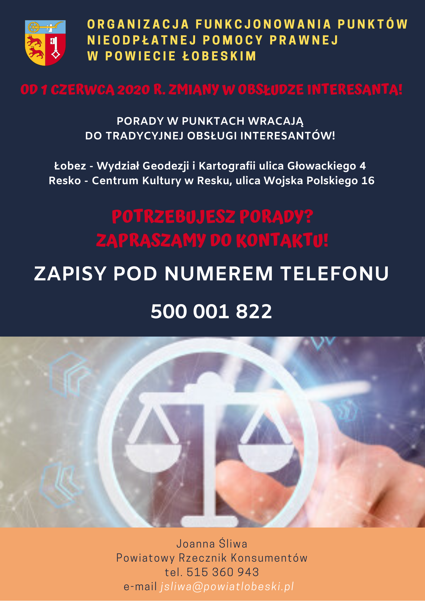 Nieodpłatna Pomoc Prawna w 2020 roku ZMIANY od 01.06.2020