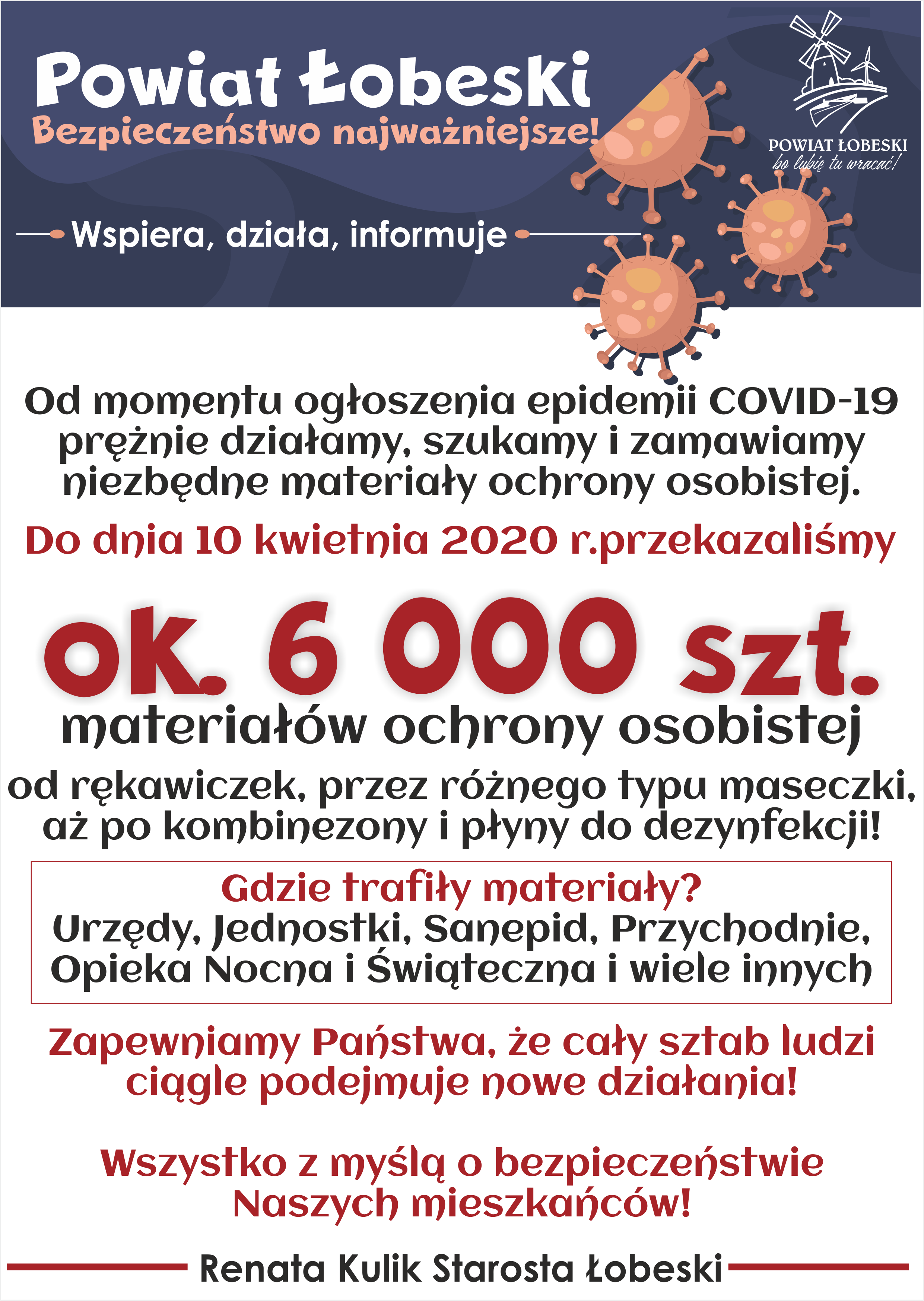 Działania materiałowe COVID-19