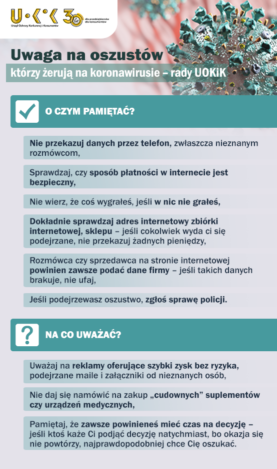 Uwaga na oszustów żerujących na koronawirusie