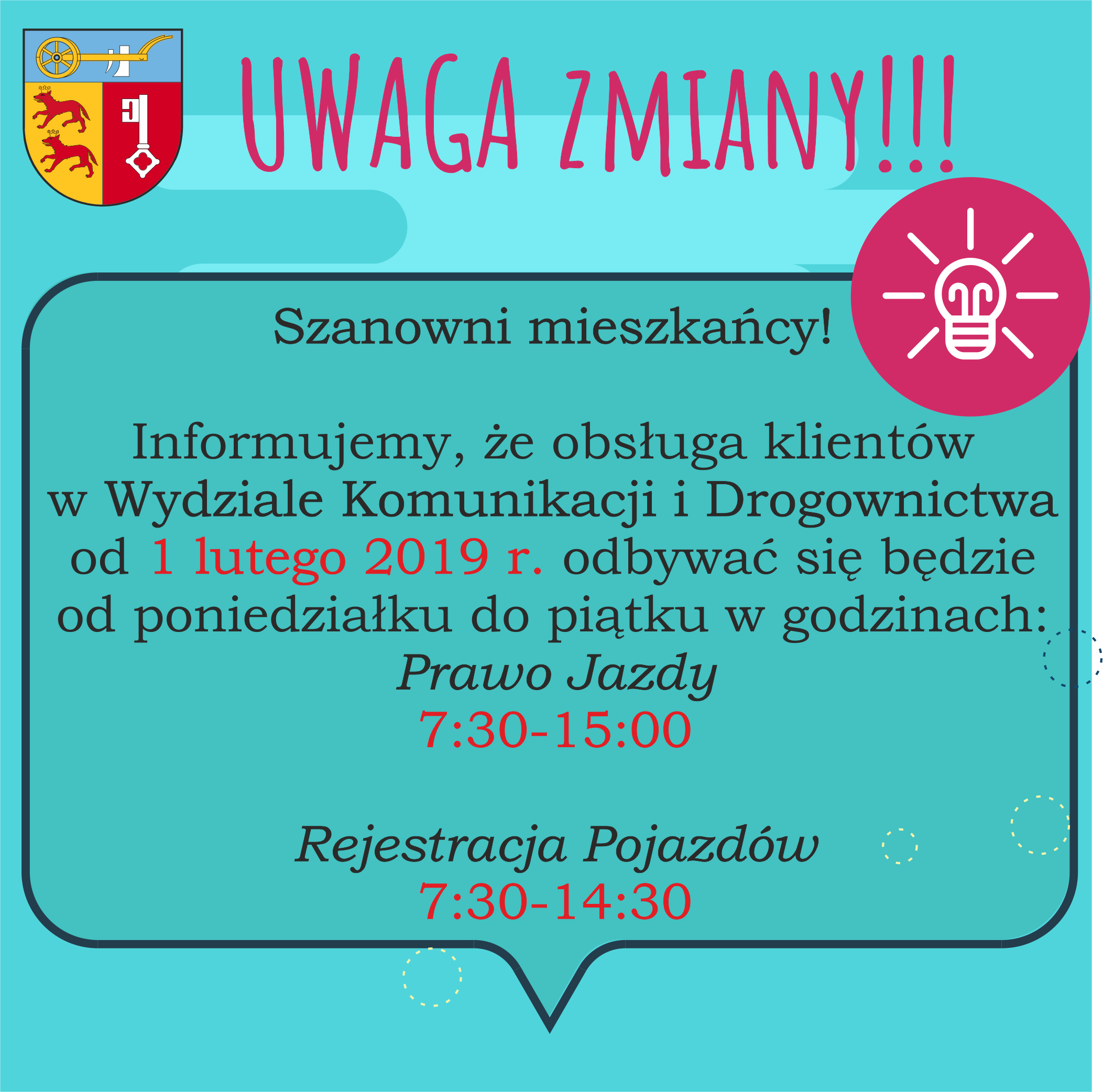 Zminy w wydziale komunikacji