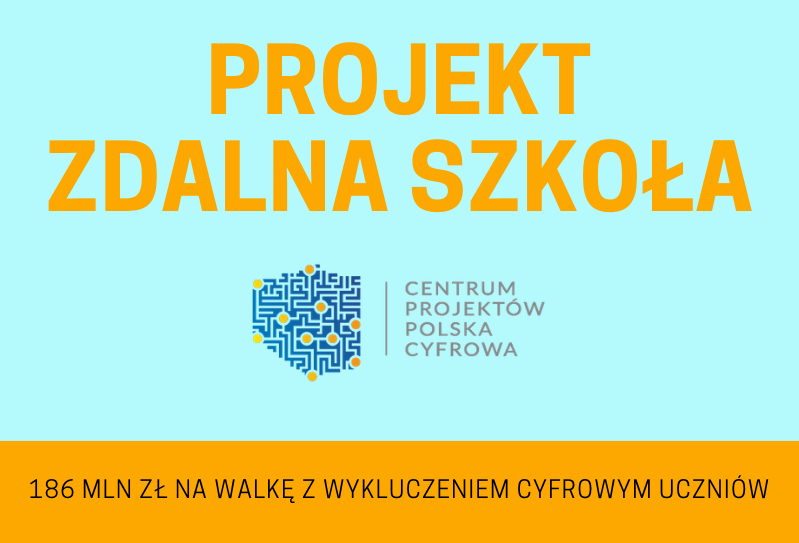Laptopy z dostępem do internetu dla uczniów i nauczycieli Zespołu Szkół im. Tadeusza Kościuszki w Łobzie z projektu "Zdalna Szkoła".